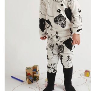 Black and White Graphic Print Kids bottoms by Wolf and Rita